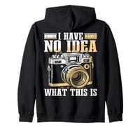 Non Ho Idea di Cosa Sia Una Fotocamera USA e Getta retrò Felpa con Cappuccio