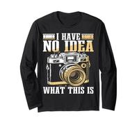 Non Ho Idea di Cosa Sia Una Fotocamera USA e Getta retrò Maglia a Manica