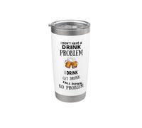 Non ho problemi con il drink Bevo Mi ubriaco Cadere Bicchiere termico in acciaio inox doppia parete