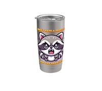 Non ho problemi. Sono io il problema. Cute Raccoon Bicchiere termico in acciaio inox doppia parete