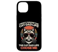 Non ho scelto Cat Dad Life Chose Me Funny Fur Papa Men Custodia per iPhone 14 Plus