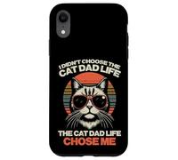 Non ho scelto Cat Dad Life Chose Me Funny Fur Papa Men Custodia per iPhone XR