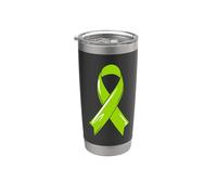 Non-Hodgkin Linfoma Cancro Consapevolezza Nastro Verde Chemo Bicchiere termico in acciaio inox doppia parete
