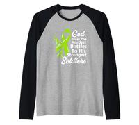 Non Hodgkin Linfoma Consapevolezza Chemo Fede Soldati Dio Maglia con Maniche Raglan