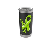 Non-Hodgkin Linfoma Nastro Consapevolezza Cancro Chemo Verde Bicchiere termico in acciaio inox doppia parete