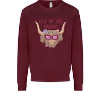 Non In Umore Maglione Divertente Per Bambini Con Mucca Highland