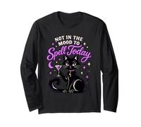 Non in vena di Spell Today Black Cat Witchy Humor Maglia a Manica