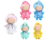 (Non include le bambole) Set di impermeabile mini da 17 cm per Labubu (impermeabile + stivali). Questi sono set di accessori per la pioggia alla moda e carini, adatti per accessori fai-da-te per bambo