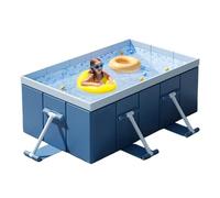 Non-Inflatable Swimming Pool, Folding Kids Framed Pool, Compact Summer Outdoor Water Toy, Portable Backyard Garden, Ideal for Beach, Family Fun, Children, 82.68x59.06x20.08 Inches