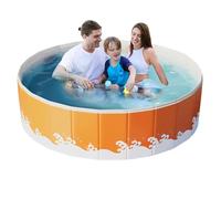 Non Inflatable Swimming Pool, Portable Ground Bathing Basin, Easy to Setup Foldable Swim Tool, Space Saving Outdoor Pool for Backyard, Garden, Water Parties and Summer Relaxation