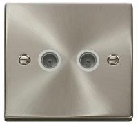 Non Isolato Presa Coassiale, 2 Banda, Cromo Satinato - VPSC066WH