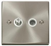 Non Isolato Satellitare & Coassiale Prese, 2 Banda, Cromo Satinato - VPSC170WH