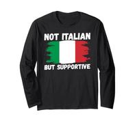 Non italiano ma solidale, divertente bandiera italiana Maglia a Manica