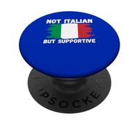 Non italiano ma solidale, divertente bandiera italiana PopSockets PopGrip Adesivo