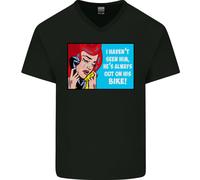 Non L'ho Visto Lui Maglietta In Cotone V-Neck Divertente Per Biker Uomo