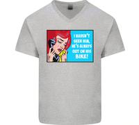 Non L'ho Visto Lui Maglietta In Cotone V-Neck Divertente Per Biker Uomo