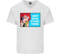 Non L'ho Visto Pescare Maglietta Divertente Da Pescatore Uomo In Cotone A V