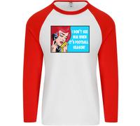 Non Lo Vedo Calciatore Squadra Divertente Uomo L/S Maglietta Baseball
