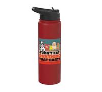 Non mangio nulla che scoreggia Animals Lover Pets Vegetarian Stainless Steel Insulated Water Bottle