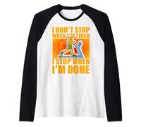 Non mi fermo quando sono stanco mi fermo quando ho finito Tapis roulant Maglia con Maniche Raglan