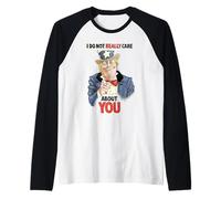 Non Mi Interessa Davvero di Te T- Shirt Anti Trump No Maglia con Maniche Raglan