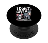 Non Mi Interessa Divertente Asino E Ratto Animale Sfacciato PopSockets PopGrip Adesivo