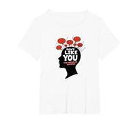 Non Mi piacciono Le Voci nella mia Testa Salute mentale Arte Maglietta, Donna Plus-Size, Bianco, 2X
