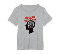Non Mi piacciono Le Voci nella mia Testa Salute mentale Arte Maglietta, Donna Plus-Size, Grigio Melange, 4X