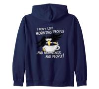 Non Mi Piace la Gente del Mattino Corvo brontolone del caffè Felpa con Cappuccio