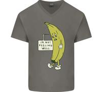 Non Mi Sento Bene Divertente Maglietta In Cotone V-Neck Per Uomo Con Banana
