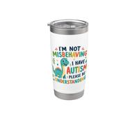 Non mi sto comportando male Ho consapevolezza dei dinosauri per bambini autismo Bicchiere termico in acciaio inox doppia parete