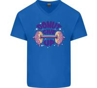 Non Mollare Maglietta Divertente In Cotone V-Neck Per Uomo Bodybuilding