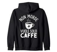 Non Morde Vuole Solo caffè Felpa con Cappuccio