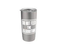 Non nutrire l'algoritmo Tech Humor AI Apocalisse Bicchiere termico in acciaio inox doppia parete
