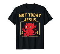 Non Oggi Gesù Carino Satanic Devil Carton Maglietta