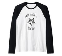 Non Oggi Pentagramma di Gesù 666 Maglia con Maniche Raglan