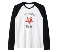 Non Oggi Pentagramma di Gesù 666 Maglia con Maniche Raglan