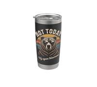 Non oggi Riprova domani Retro Bear Bicchiere termico in acciaio inox doppia parete