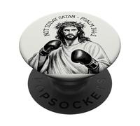 Non Oggi Satana - Salmo 144.1 Boxing Gesù Cristo PopSockets PopGrip Adesivo