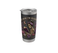 Non ora sto leggendo Gothic Skeleton Book Lover Bicchiere termico in acciaio inox doppia parete