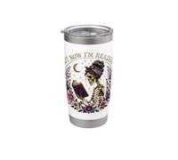 Non ora sto leggendo Gothic Skeleton Book Lover Bicchiere termico in acciaio inox doppia parete