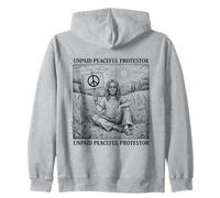 Non pagato Pacifico Protestore Hippie Peache Felpa con Cappuccio