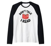 Non Parlare, leggo Libri Amante dei Libri Lettore di Topi di Biblioteca Maglia con Maniche Raglan