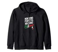 Non Perfetto ma Sono Italiano Italia Felpa con Cappuccio