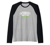 Non Perfetto ma Vegetariano Divertente Orgoglioso Maglia con Maniche Raglan