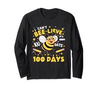Non Posso Credere Che Siano passati 100 Giorni Cute Bee 100th Day School Maglia a Manica