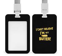 Non posso credere di essere burro! Porta badge con cordino, porta badge resistente, porta badge con nome carino per donne e uomini