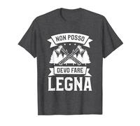 Non Posso Devo Fare Legna Maglietta, Uomo, Grigio Scuro, 5XL