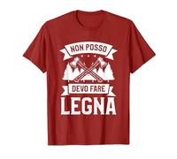 Non Posso Devo Fare Legna Maglietta, Uomo, Mirtillo Rosso, 3XL