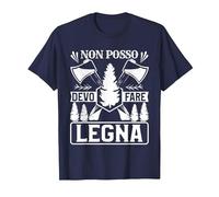Non Posso Devo Fare Legna Maglietta, Uomo, Navy, XL